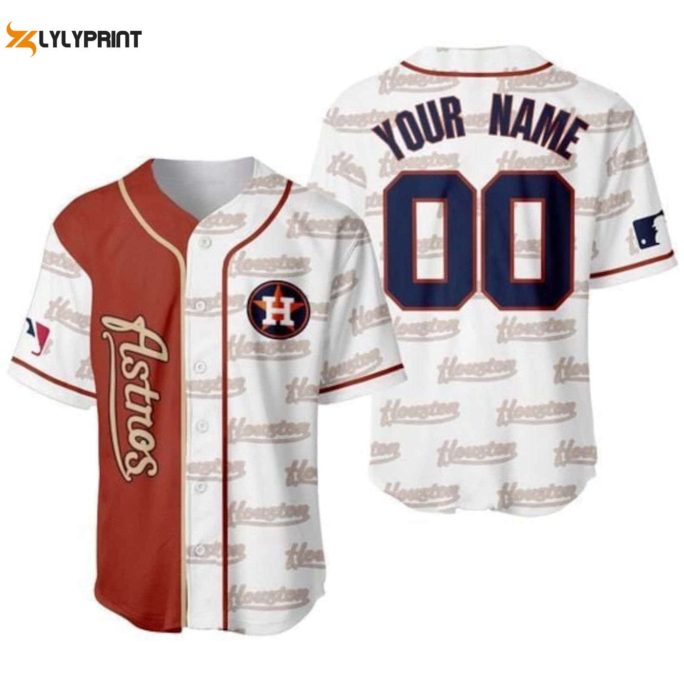 Custom Houston Astros MLB Jersey - Perfect Birthday Gift for Baseball Fans! - lylyprint.com baseball jersey product view 1
