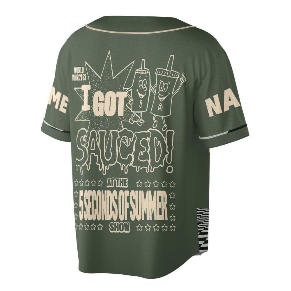 Customized I Got Sauce At The 5sos Show Baseball Jersey - lylyprint.com baseball jersey product view 2