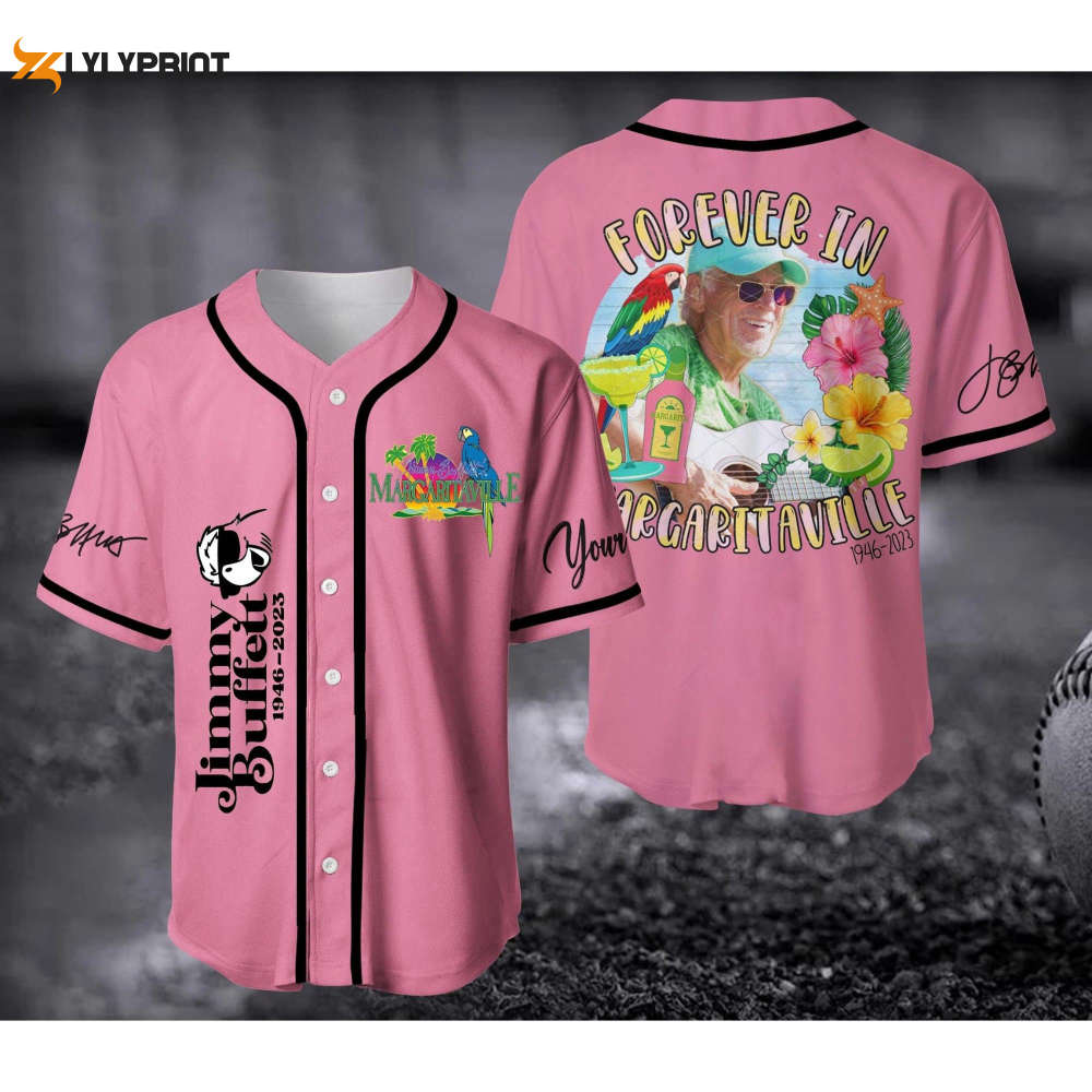 Customized Jimmy Buffett Forever In Margaritaville Baseball Jersey - lylyprint.com baseball jersey product view 2