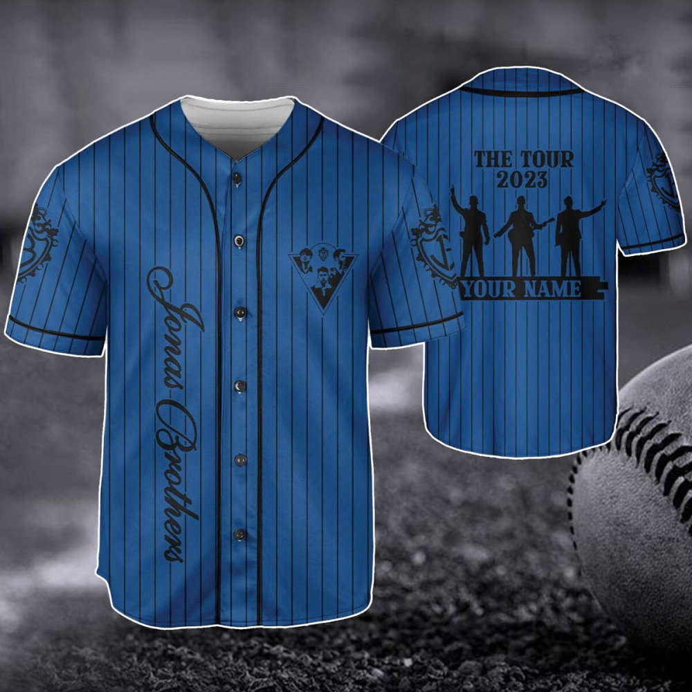 Customized Jonas Brothers Baseball Jersey - The Tour 2023 5 Album 1 Night Tour Pop Rock Band Shirt - Perfect Gift for Fans - Aopprinter baseball jersey product view 3