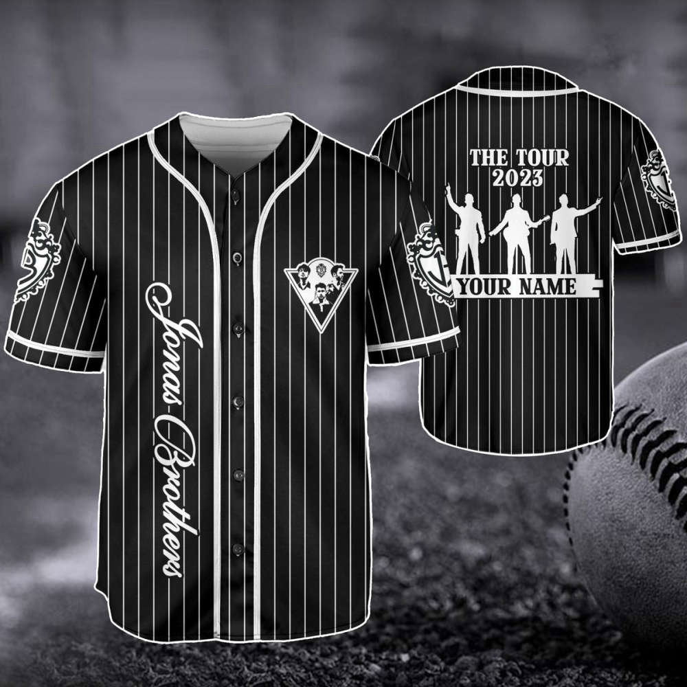 Customized Jonas Brothers Baseball Jersey - The Tour 2023 5 Album 1 Night Tour Pop Rock Band Shirt - Perfect Gift for Fans - Aopprinter baseball jersey product view 1