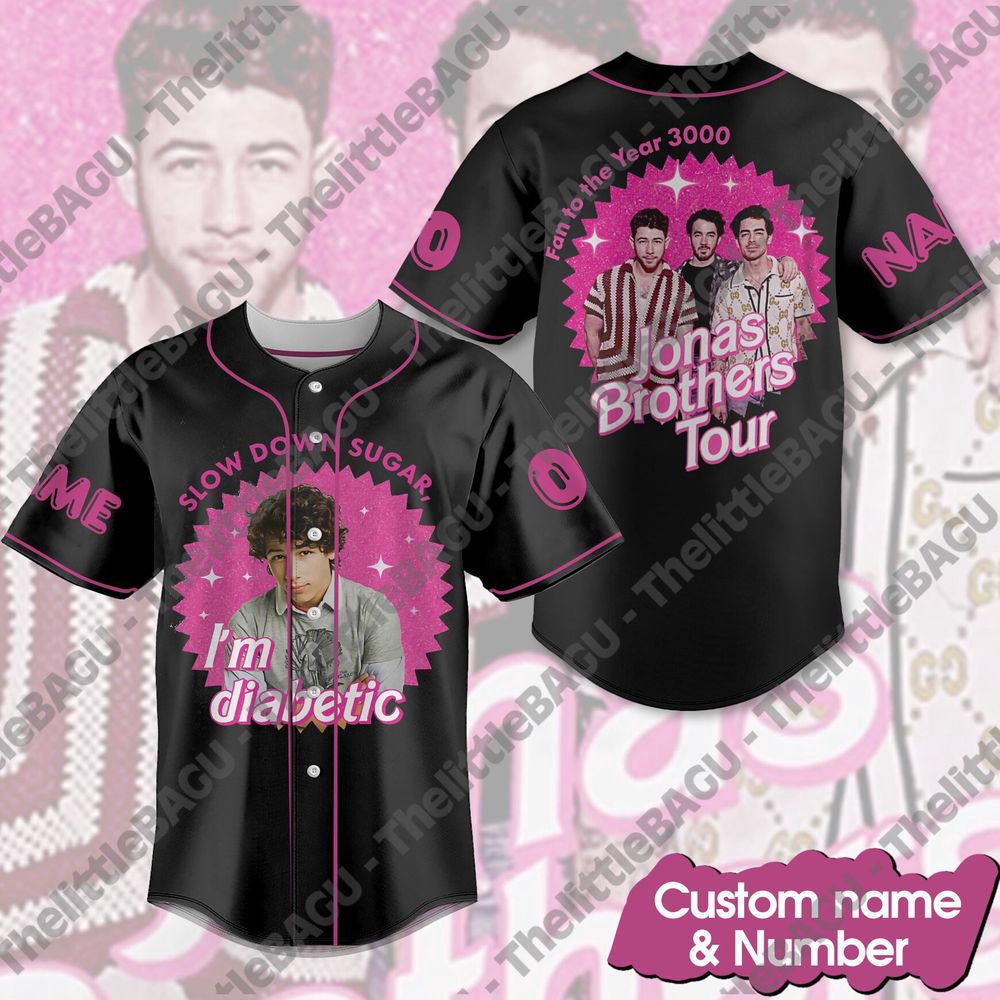 Customized Jonas Brothers Tour Baseball Jersey - lylyprint.com baseball jersey product view 1