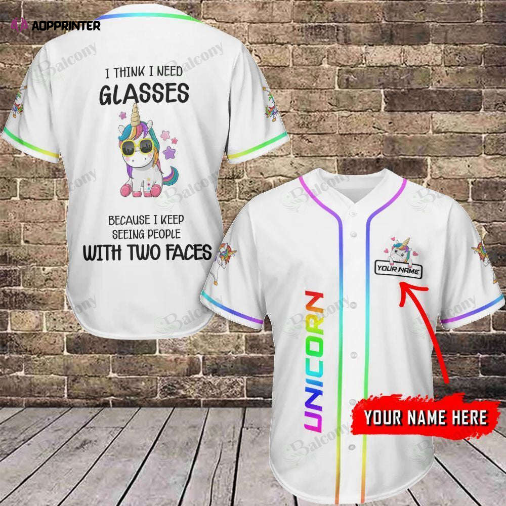 Customized LGBT Unicorn Baseball Tee - Personalized Name Jersey 339 - Aopprinter baseball jersey product view 1