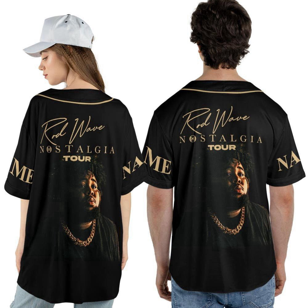 Customized Rod Wave Nostalgia Tour BBaseball Jersey - lylyprint.com sports jersey product view 2