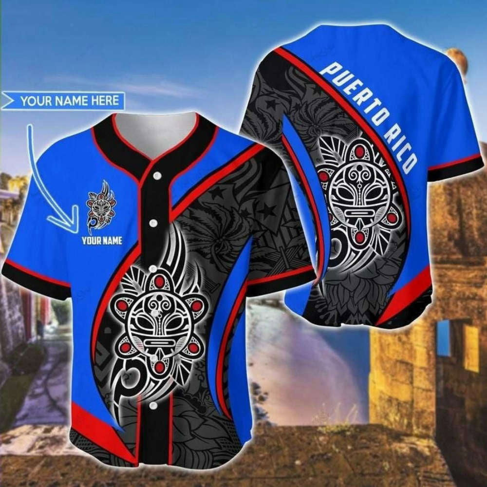 Customized Sol Taino PR Baseball Jersey - Personalized Puerto Rico Sports Apparel - Aopprinter baseball jersey product view 2