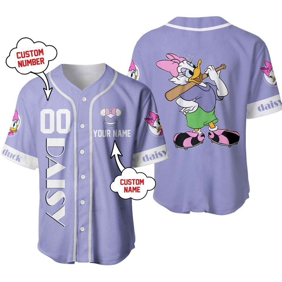 Daisy Duck Baseball Jersey - lylyprint.com baseball jersey product view 3