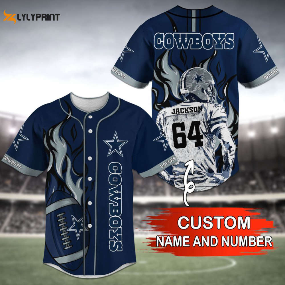 Dallas Cowboys Baseball Jersey Personalized 2023 Gift for Men Women - lylyprint.com baseball jersey product view 1