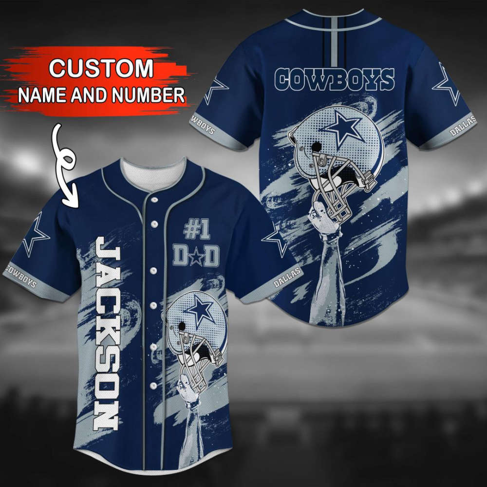 Dallas Cowboys Personalized Baseball Jersey Gift for Men Women - lylyprint.com baseball jersey product view 2