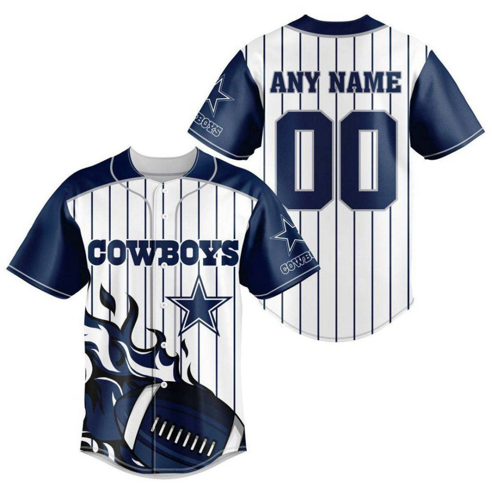 Dallas Cowboys Personalized Baseball Jersey Fan Gifts - lylyprint.com baseball jersey product view 2
