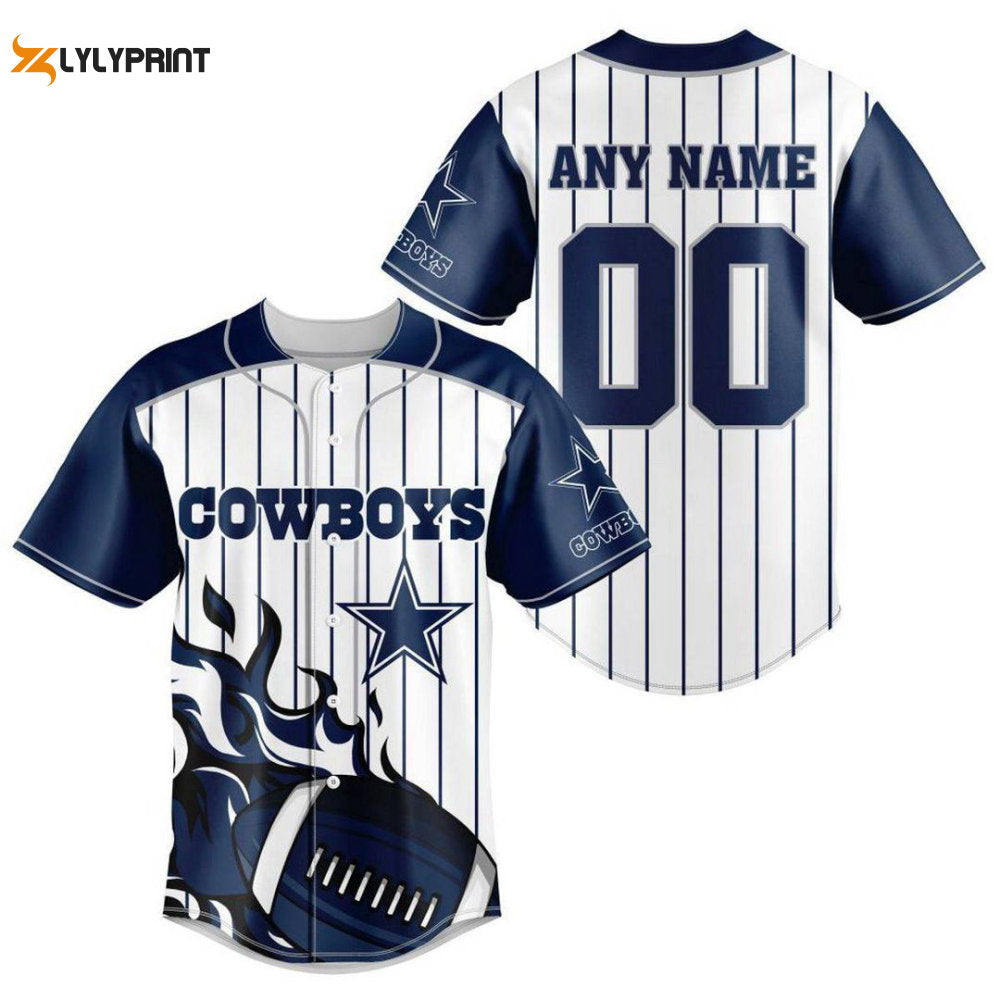 Dallas Cowboys Personalized Baseball Jersey Fan Gifts - lylyprint.com baseball jersey product view 1