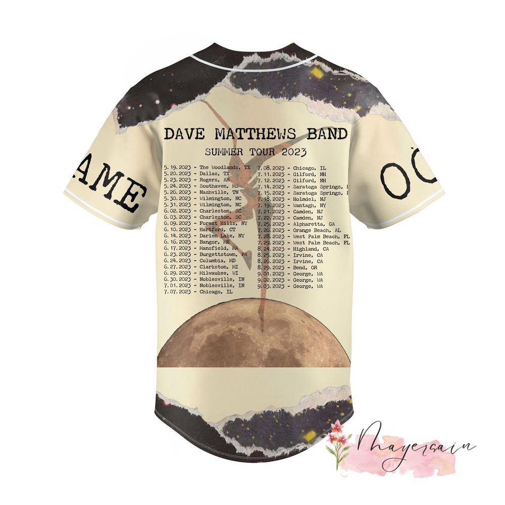Dave Matthews Band Summer Tour 2023 Baseball Jersey - lylyprint.com baseball jersey product view 2
