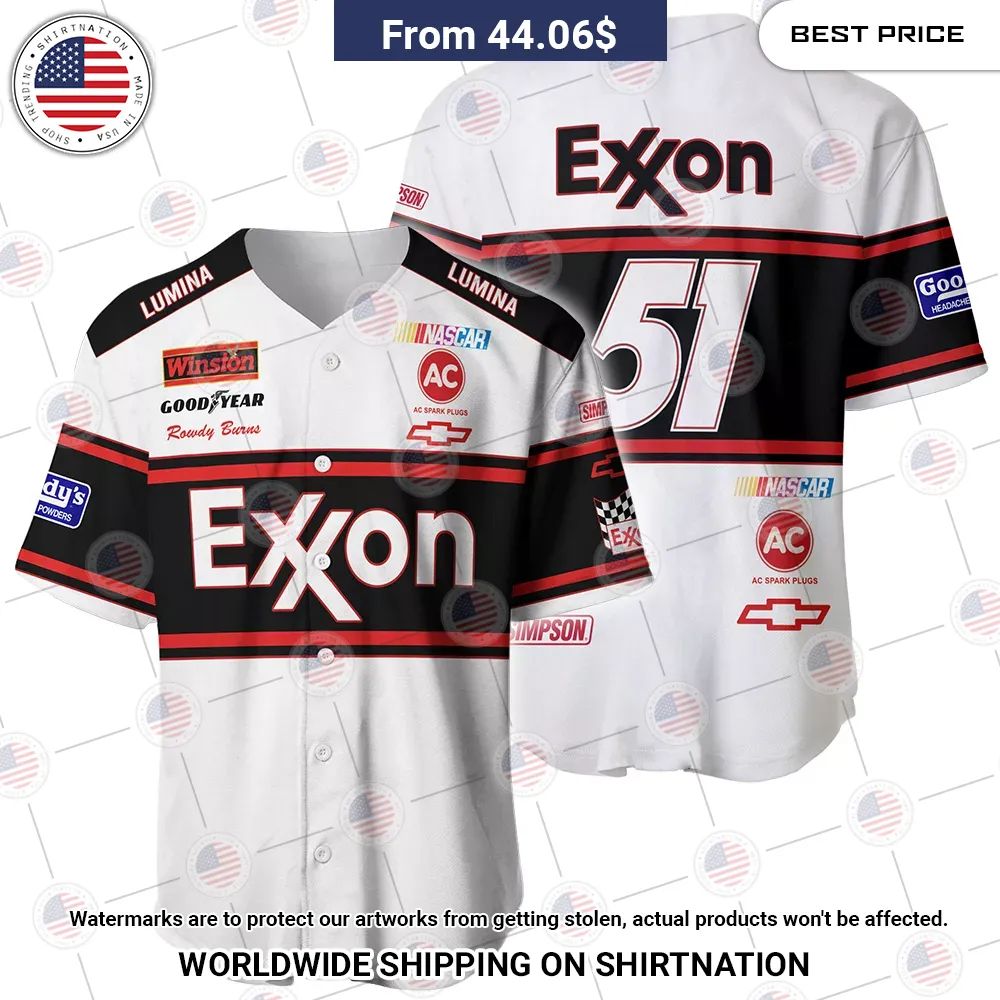 BEST Days of Thunder Exxon Nascar Film Racing Baseball Jerseys baseball jersey product view 1