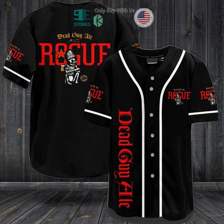 BEST Dead Guy Ale logo black Baseball Jersey baseball jersey product view 1