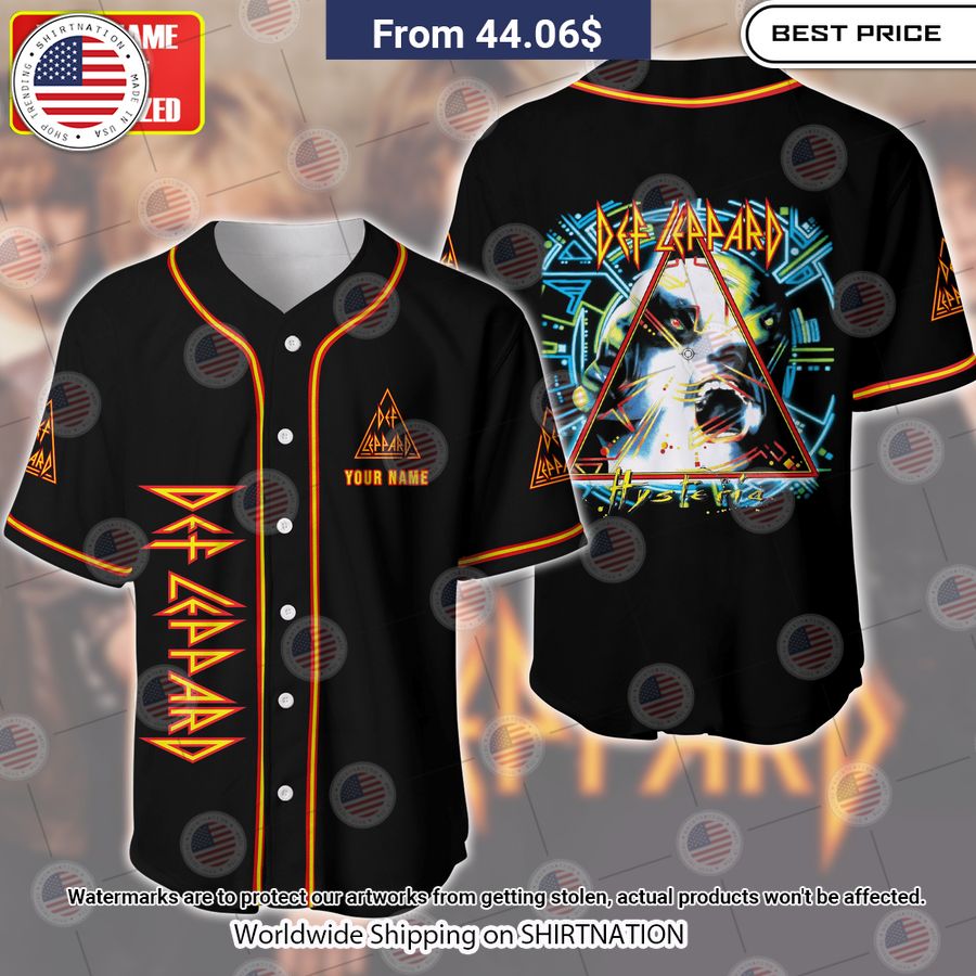 Def Leppard Baseball Jersey baseball jersey product view 1