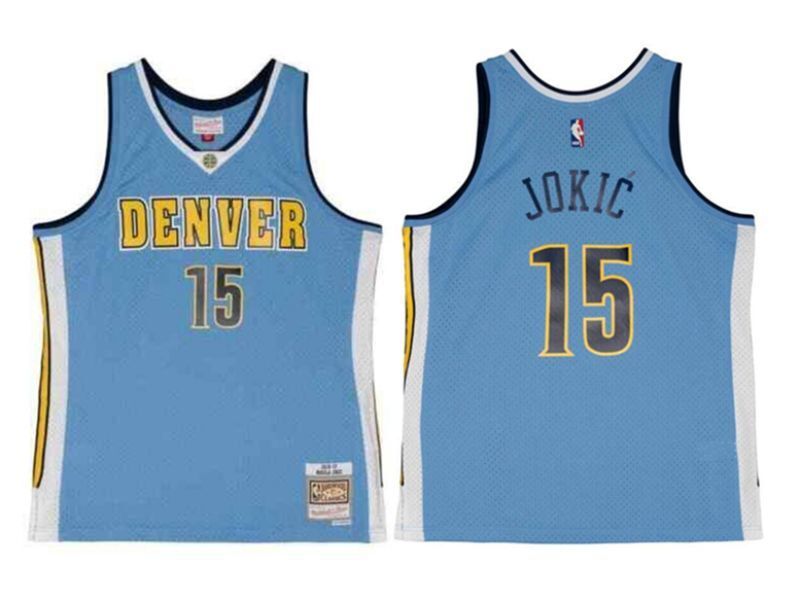 denver nuggets #15 nikola jokic blue 2016-17 mitchell & ness swingman Basketball Jersey basketball jersey product view 1