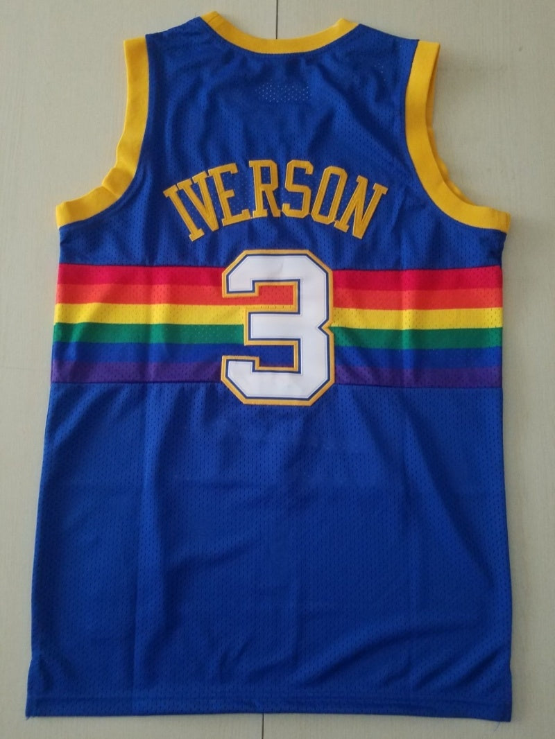 denver nuggets #3 allen iverson Nuggets 3 Retro s-xxl Style 1 Basketball Jersey basketball jersey product view 1