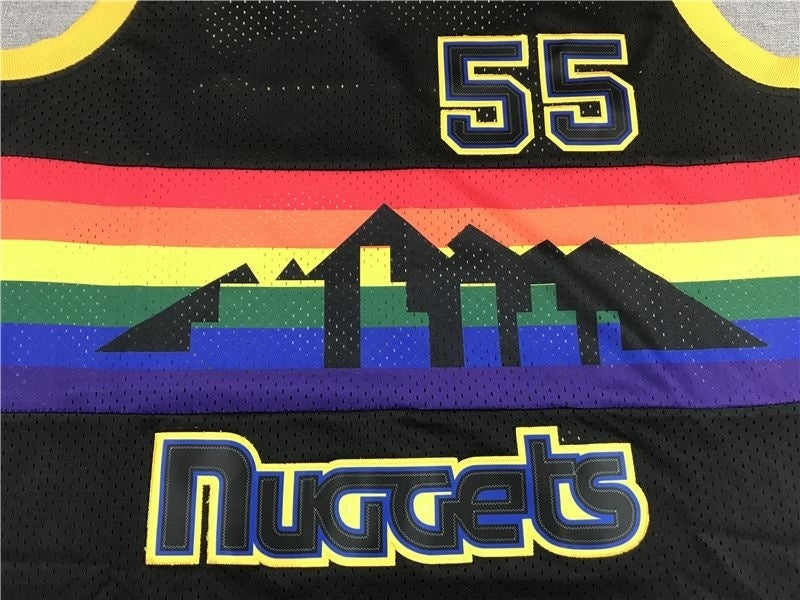 denver nuggets #55 dikembe mutombo Nuggets 55 Black Edition Style 1 Basketball Jersey basketball jersey product view 1
