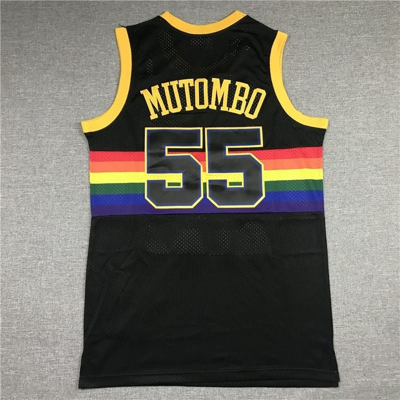 denver nuggets #55 dikembe mutombo Nuggets 55 Black Edition Style 2 Basketball Jersey basketball jersey product view 1
