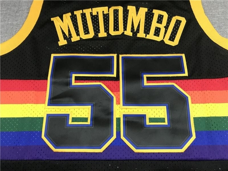 denver nuggets #55 dikembe mutombo Nuggets 55 Black Edition Style 3 Basketball Jersey basketball jersey product view 1