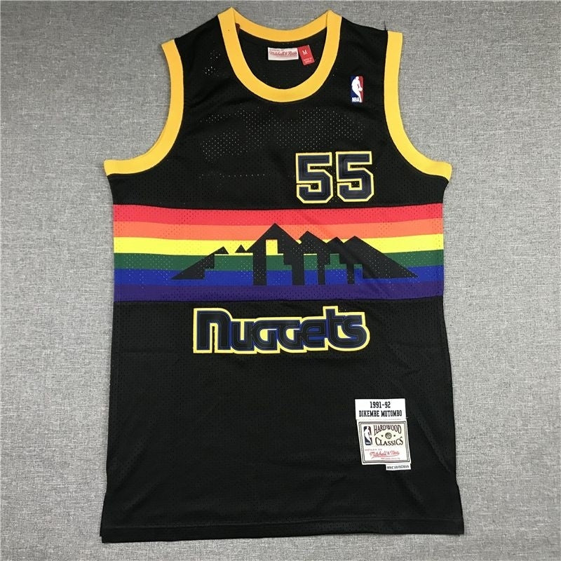 denver nuggets #55 dikembe mutombo Nuggets 55 Black Edition Style 4 Basketball Jersey basketball jersey product view 1