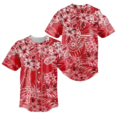 Detroit Red Wings Baseball Jersey Custom For Fans BJ0127 - lylyprint.com baseball jersey product view 2
