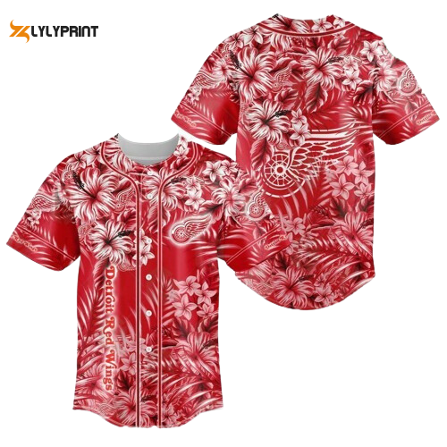Detroit Red Wings Baseball Jersey Custom For Fans BJ0127 - lylyprint.com baseball jersey product view 1