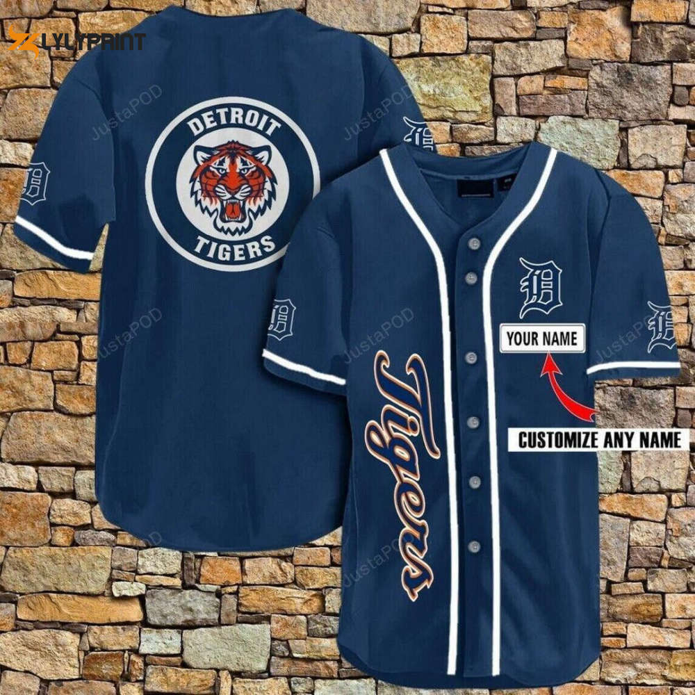 Detroit Tigers Personalized Baseball Jersey - lylyprint.com baseball jersey product view 1