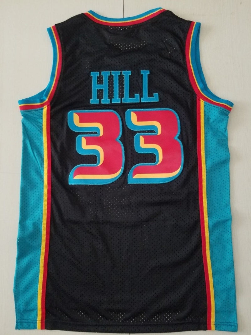 detroit pistons #33 grant hill Pistons 33 Retro Black s-xxl Style 1 Basketball Jersey basketball jersey product view 1