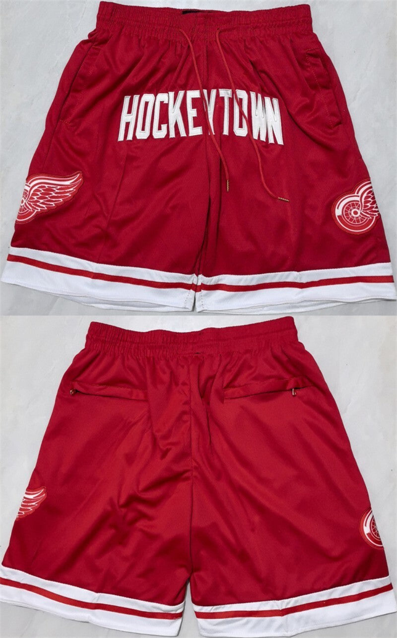 detroit red wings red shorts (run small) Hockey Jersey hockey jersey product view 1