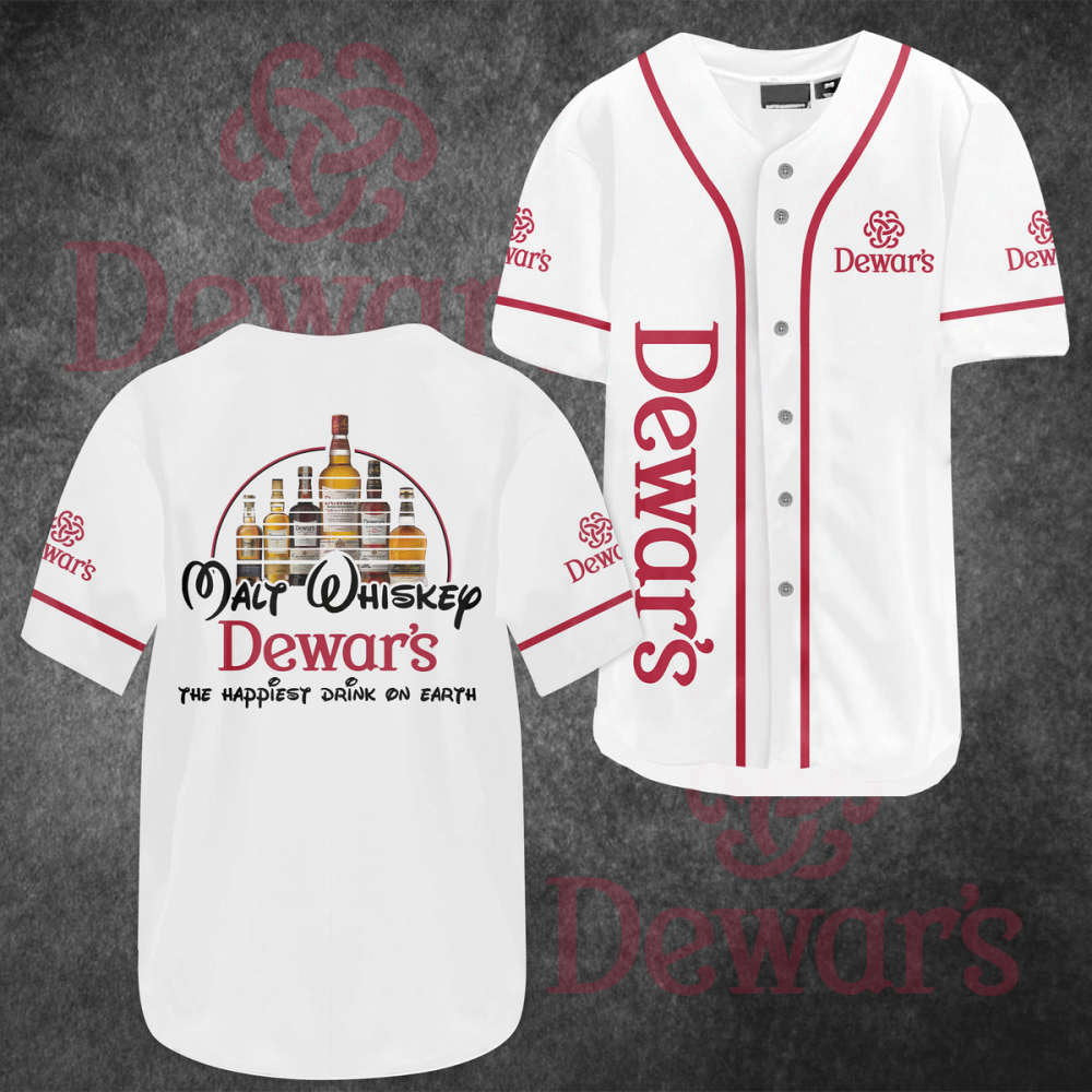 Dewar Is Happiest Drink Baseball Jersey: Ultimate Fan Gear for a Refreshing Game Day - Aopprinter baseball jersey product view 2