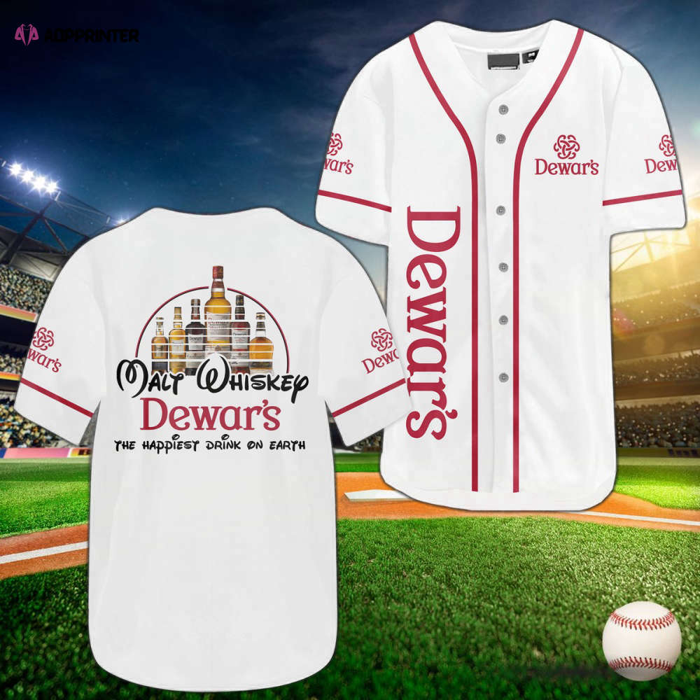 Dewar Is Happiest Drink Baseball Jersey: Ultimate Fan Gear for a Refreshing Game Day - Aopprinter baseball jersey product view 1