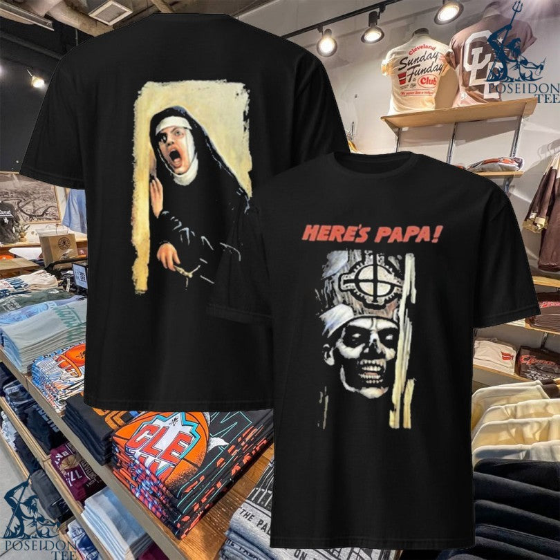 Direct Ghost Heres Papa T-shirt Unisex T-shirt, Sweatshirt, Hoodie, Long Sleeve Tee - T-Shirt, Sweatshirt, Hoodie