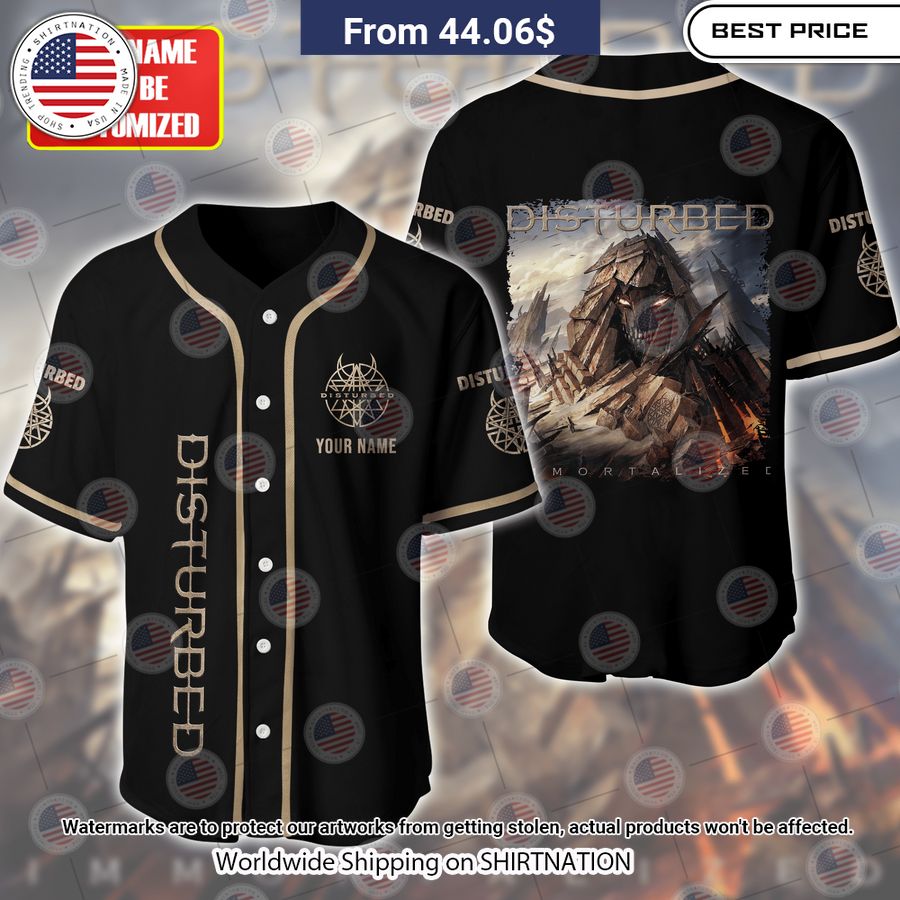 Disturbed Immortalized Baseball Jersey baseball jersey product view 1