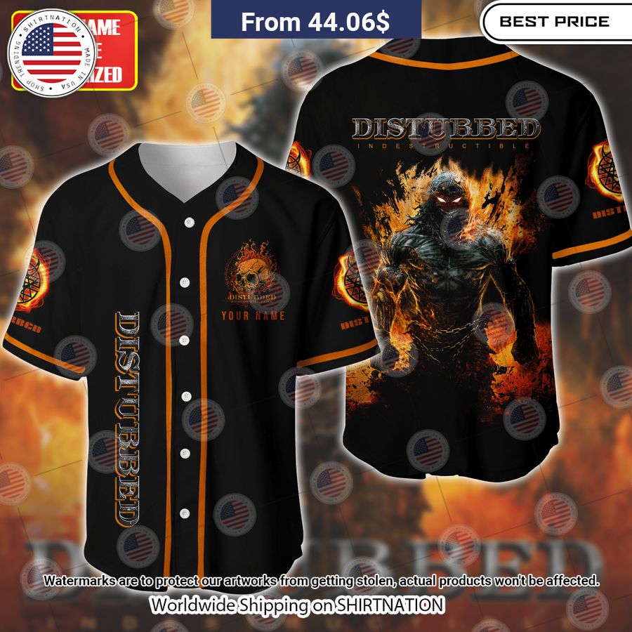 Disturbed Indestructible Baseball Jersey baseball jersey product view 1