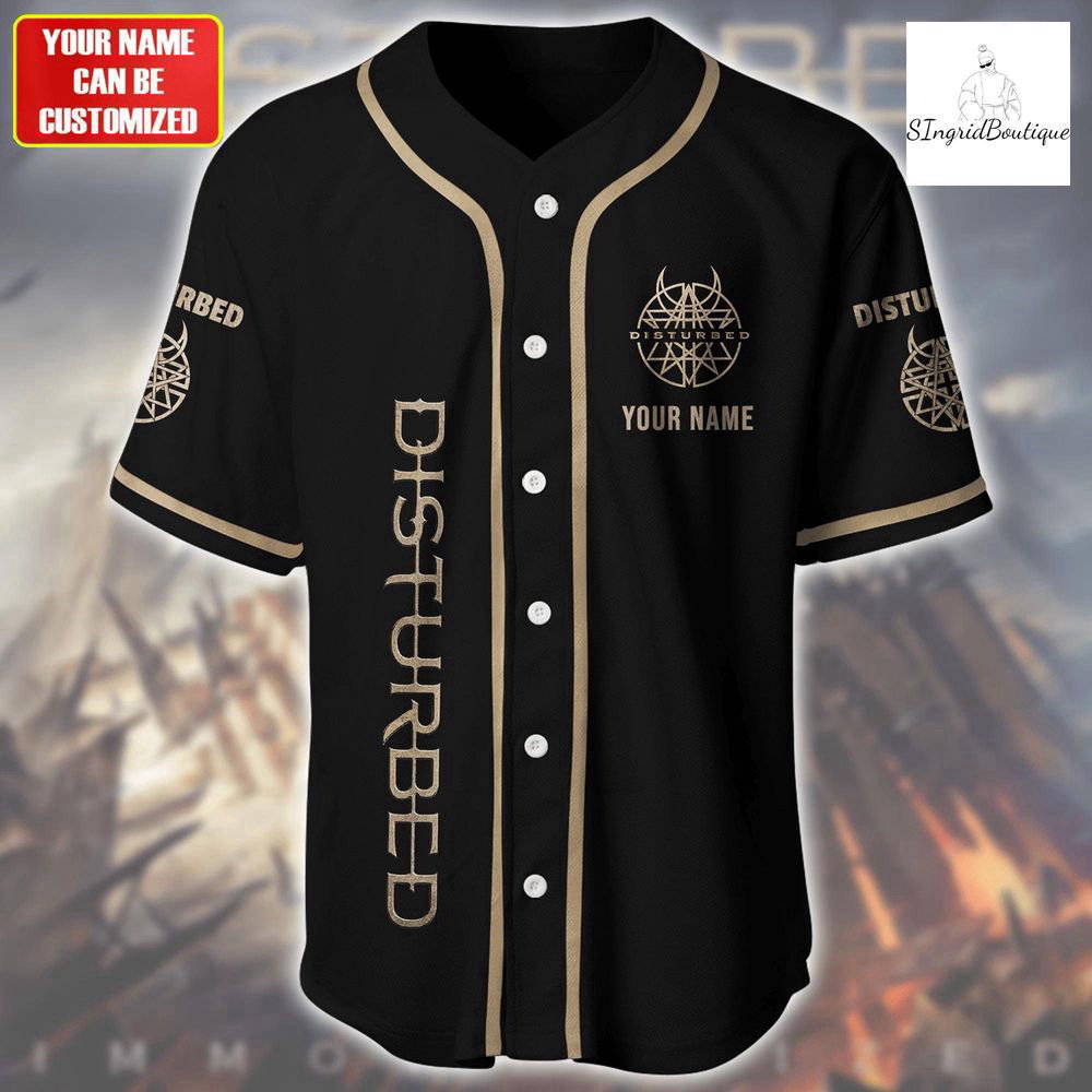 Disturbed Jersey Shirt, Personalized Disturbed Baseball Jersey For Men Women - lylyprint.com baseball jersey product view 2