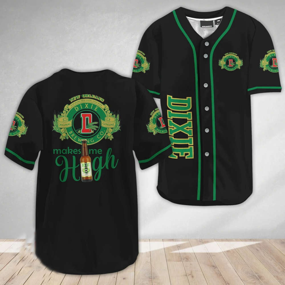 Dixie Beer Make Me High Baseball Jersey – Trendy Stylish & High-Quality Attire baseball jersey product view 2