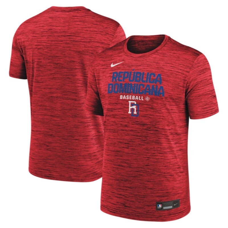 dominican republic baseball red 2026 world baseball classic wordmark t Football Jersey football jersey product view 1