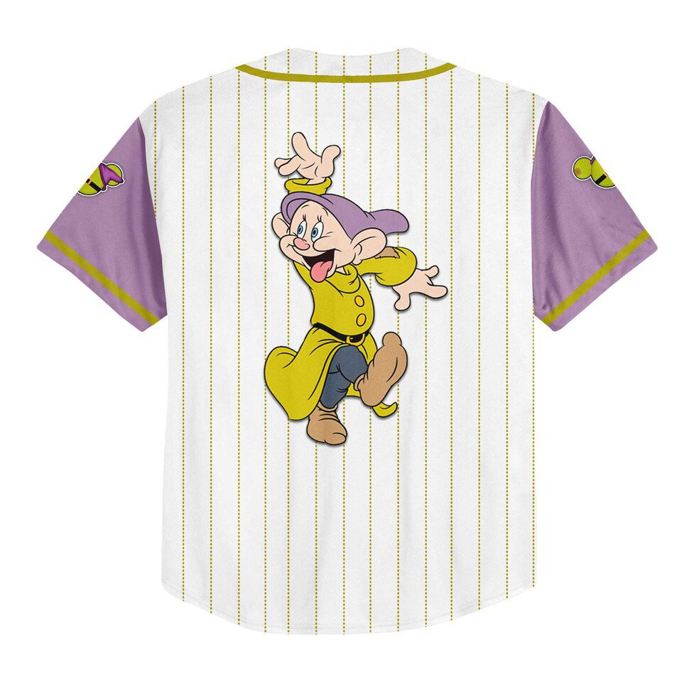 Dopey Dwarf Baseball Jersey - lylyprint.com baseball jersey product view 2