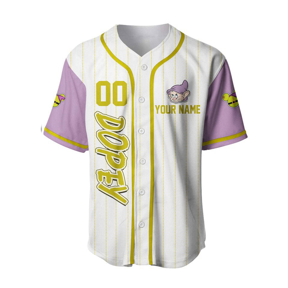 Dopey Dwarf Baseball Jersey - lylyprint.com baseball jersey product view 4