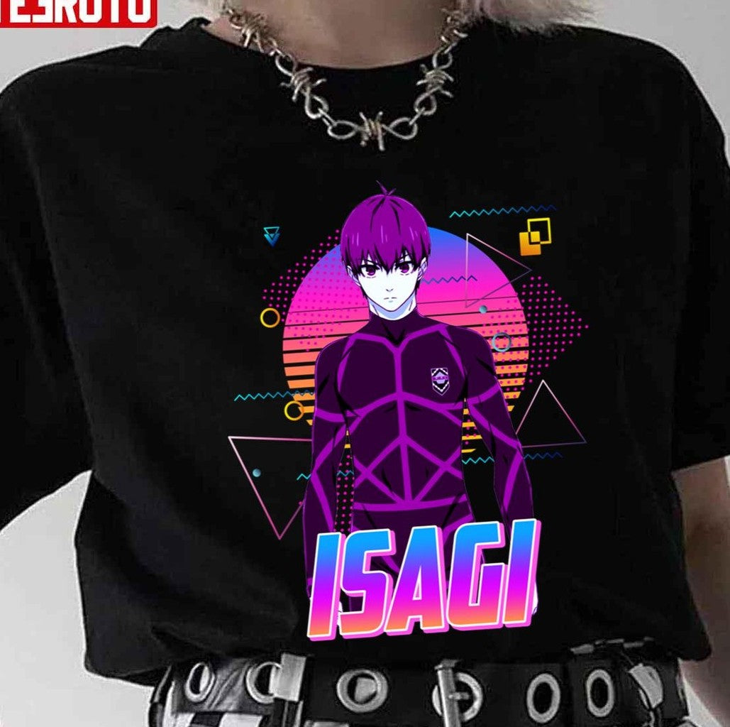 Neon Isagi Yoichi Retro Art Blue Lock Unisex T-Shirt - T-Shirt, Sweatshirt, Hoodie