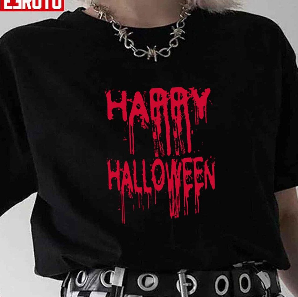 Red Blood Happy Halloween Unisex T-Shirt - T-Shirt, Sweatshirt, Hoodie