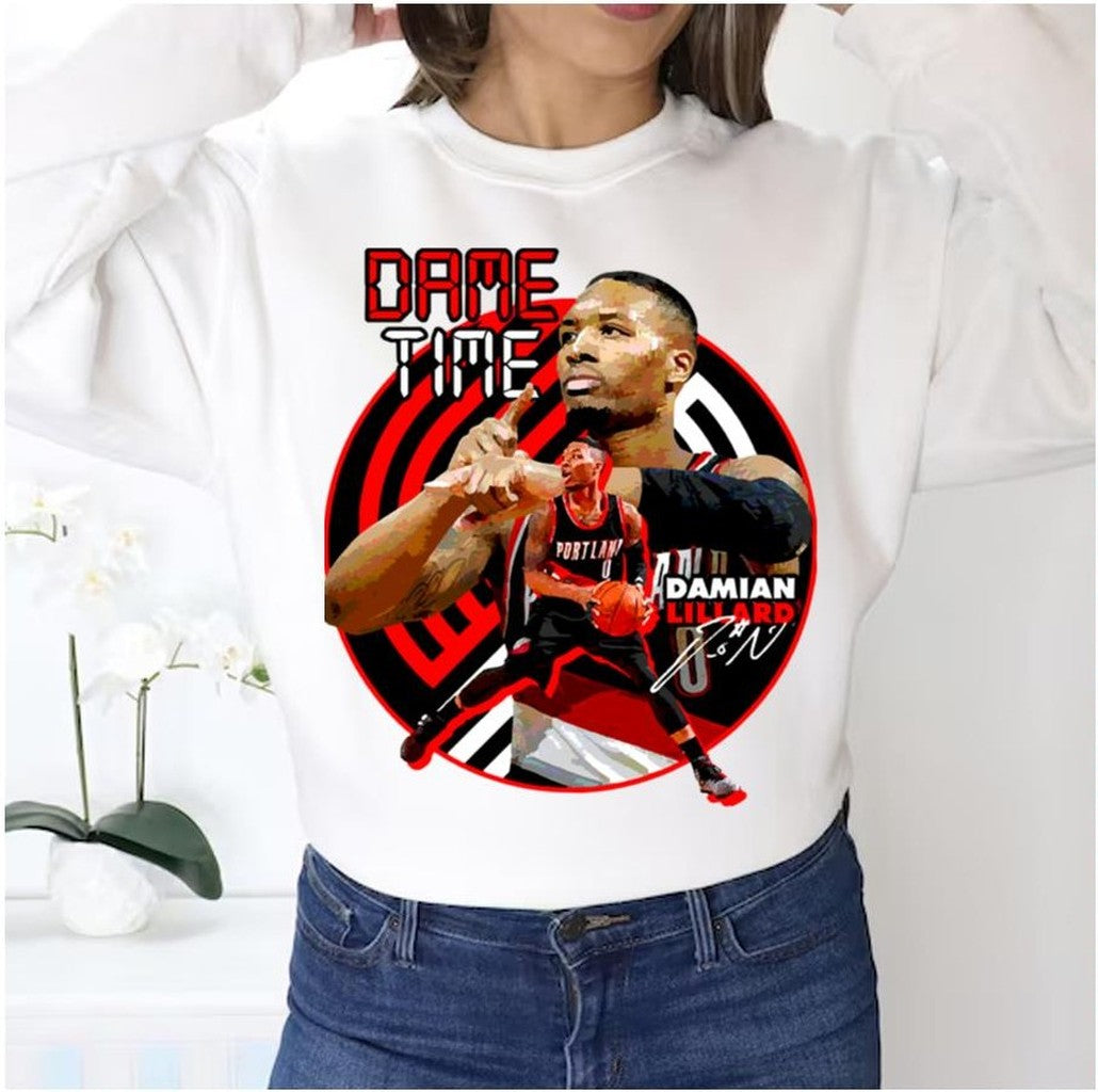 Round Design Damian Lillard Dame Time Signature Unisex Sweatshirt - T-Shirt, Sweatshirt, Hoodie