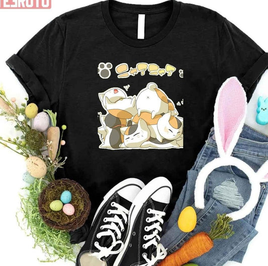 Anime Natsume's Book Of Friends Happy Cat Natsume Yuujinchou Unisex T-Shirt - T-Shirt, Sweatshirt, Hoodie