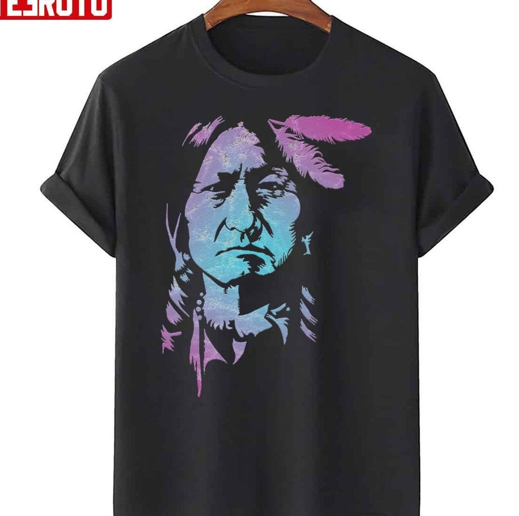 Native American Indian Warrior Chief Sitting Bull Unisex T-Shirt - T-Shirt, Sweatshirt, Hoodie
