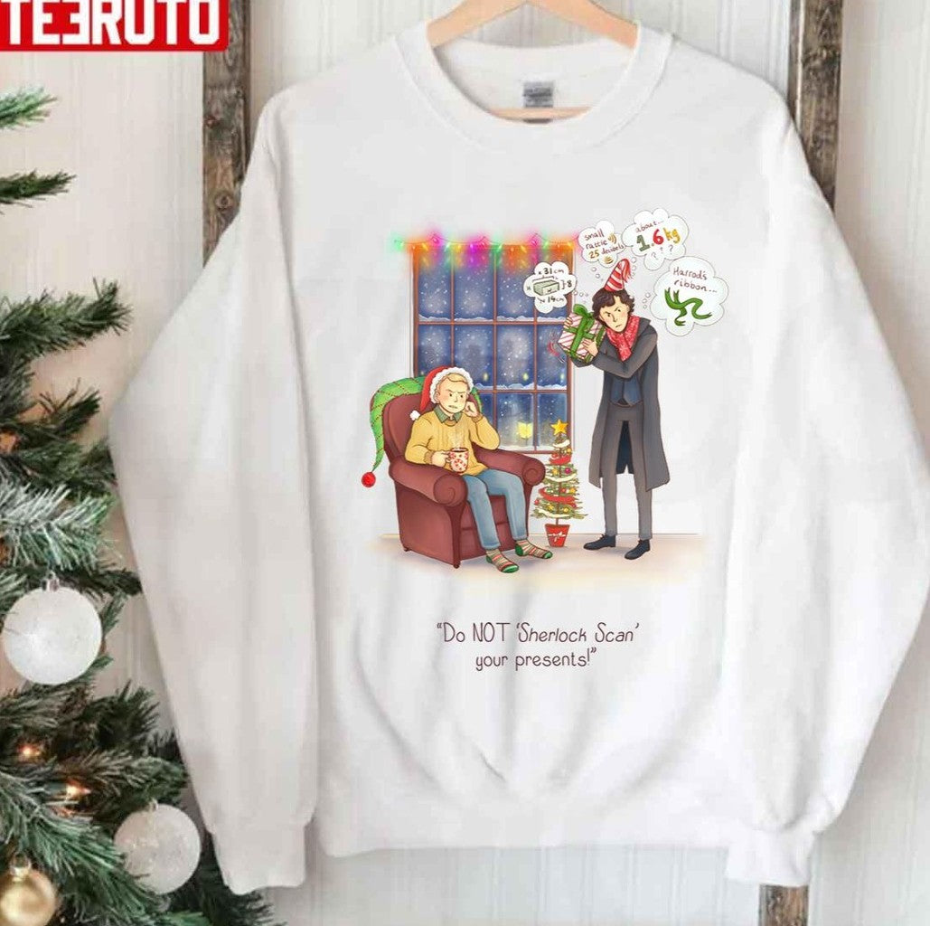 Sherlock's Santa Scan Funny Fanart Sherlock Holmes Christmas Unisex Sweatshirt - T-Shirt, Sweatshirt, Hoodie