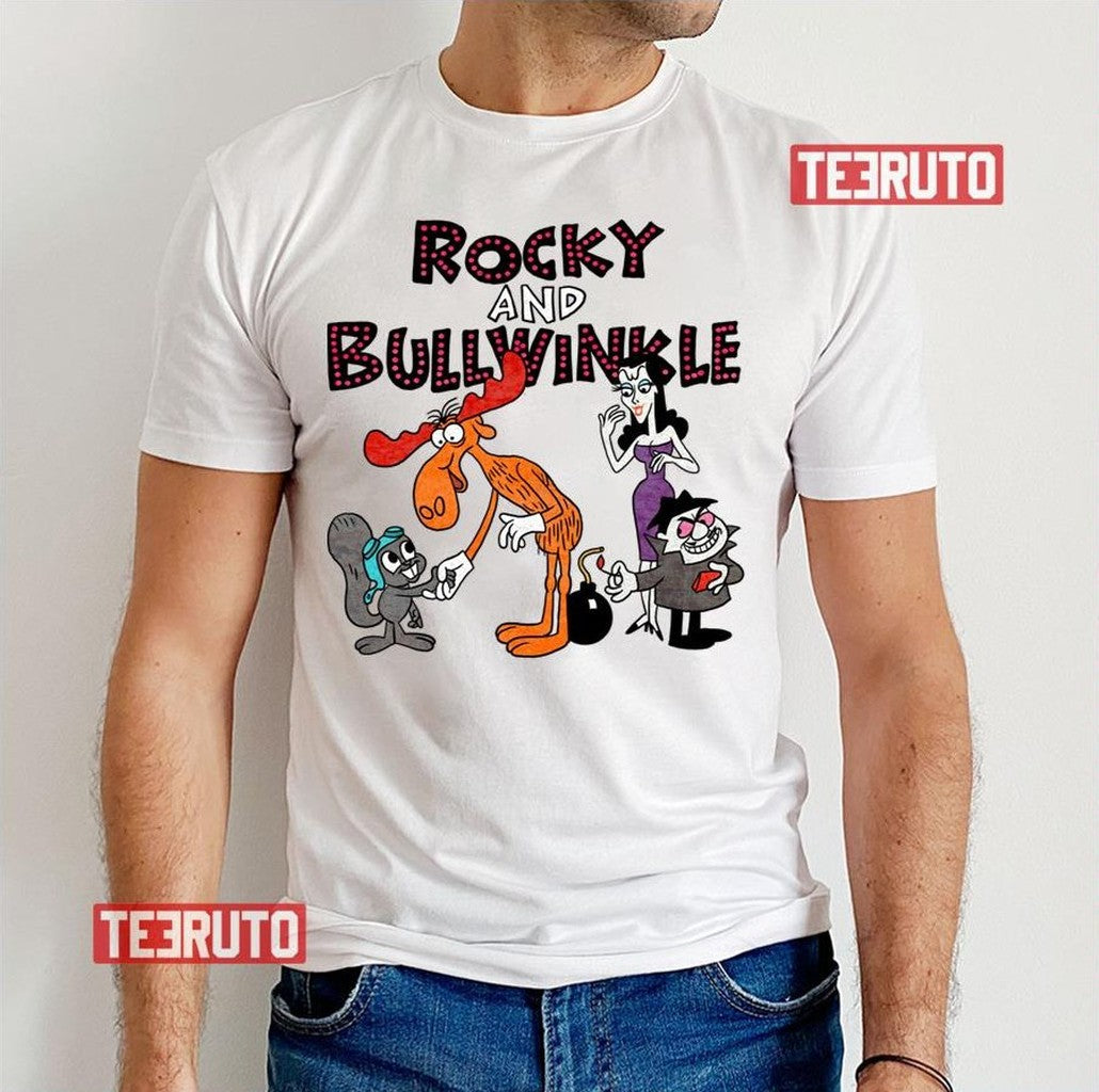 Natasha And Boris With Logotype Rocky And Bullwinkle Unisex T-Shirt - T-Shirt, Sweatshirt, Hoodie