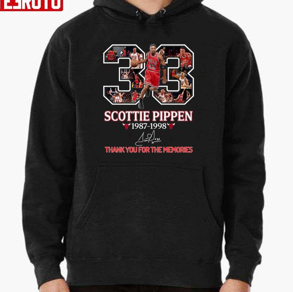 Scottie 33 Pippen Basketball Signed 1987 1998 Unisex Hoodie - T-Shirt, Sweatshirt, Hoodie