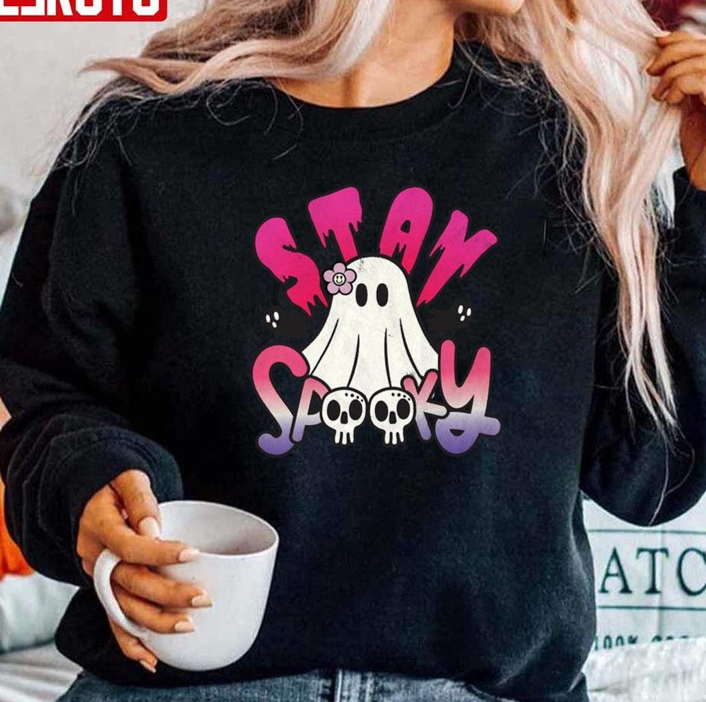 Purple Pink Funny Halloween Stay Spooky Unisex Sweatshirt - T-Shirt, Sweatshirt, Hoodie