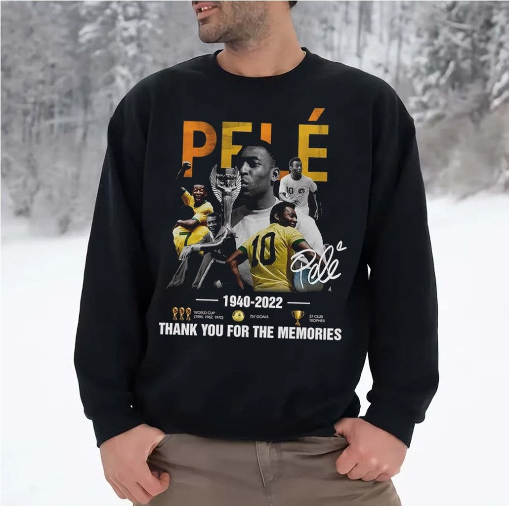 Rip Pele Brazil Football Thank You For The Memories Unisex Sweatshirt - T-Shirt, Sweatshirt, Hoodie