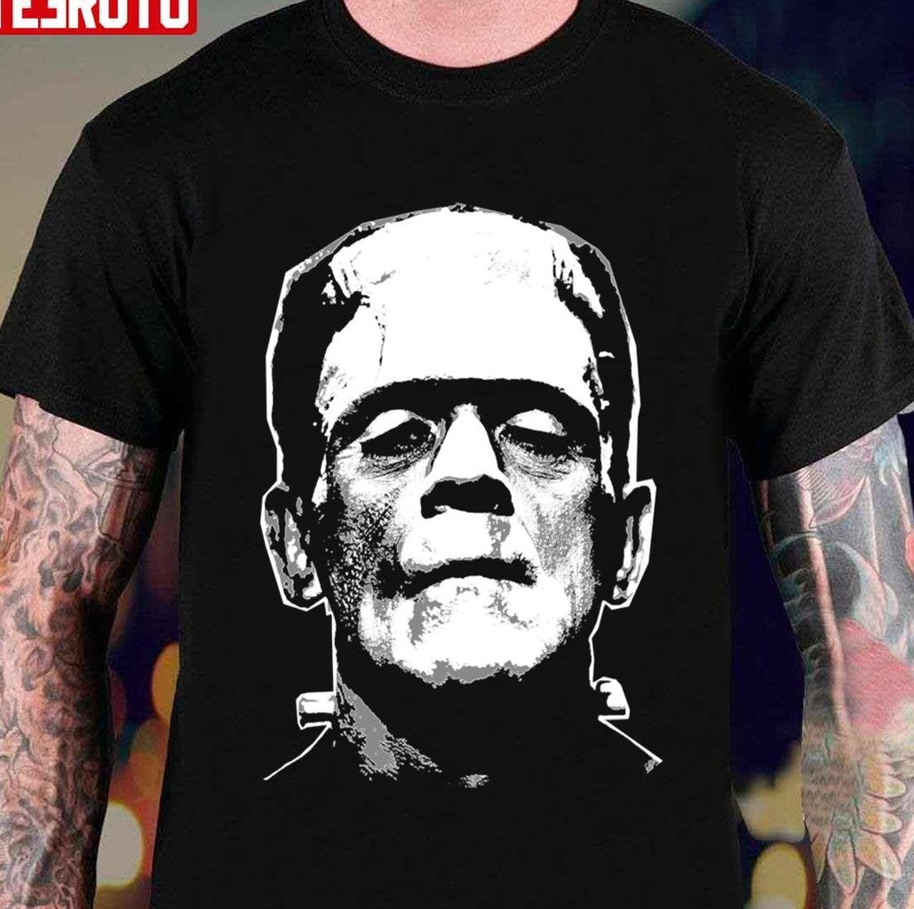 Scary Halloween Character Frankenstein Portrait Unisex T-Shirt - T-Shirt, Sweatshirt, Hoodie